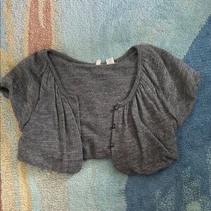 Moth Charcoal Buttoned Sweater Shrug